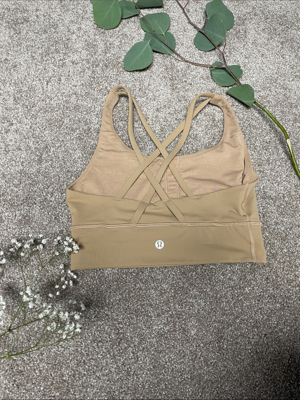 lululemon athletica Tan Crossback Strappy Sports Bra